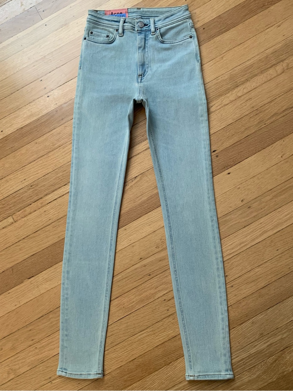 EUC ACNE STUDIOS BLA KONST PEG Lite Blue Super Skinny Hi-Rise Jeans Size 25x30.5